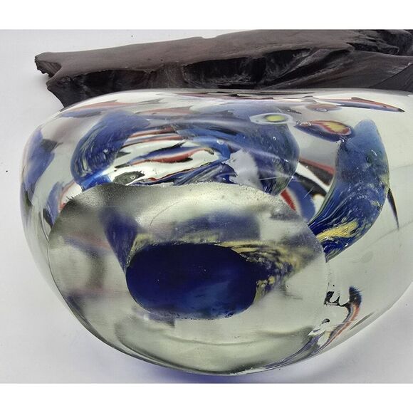 Vintage Large Clear Art Glass Fish Aquarium Paperweight - Picture 8 of 11